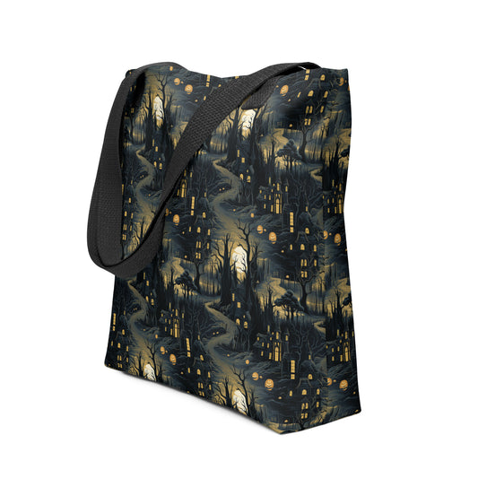 Tote Bag Halloween Haunted House