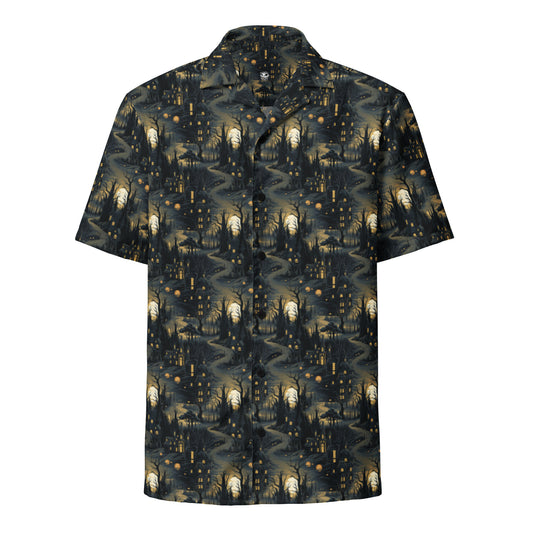 Button Shirt Halloween Haunted House