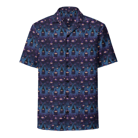 Button Shirt Halloween Spooky Cauldron