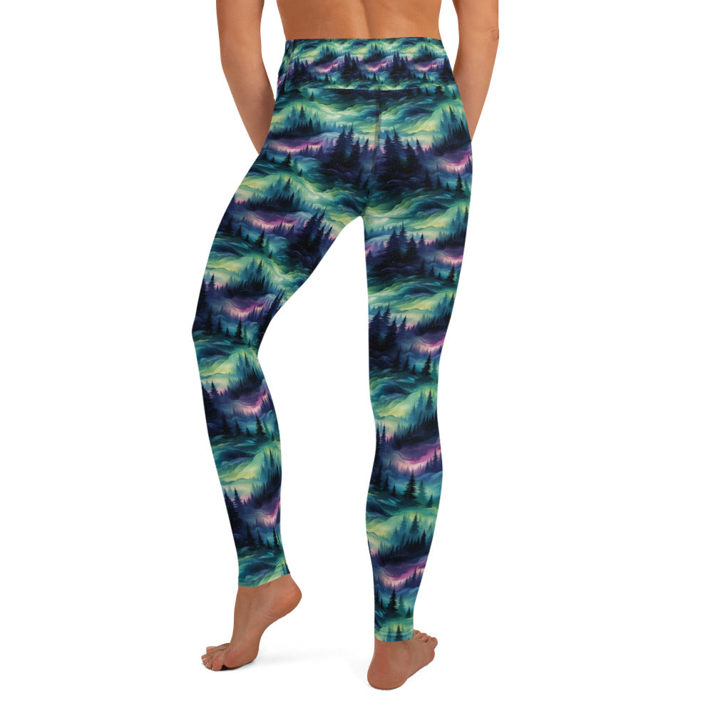 Yoga Leggings Winter Fashion Northern Lights