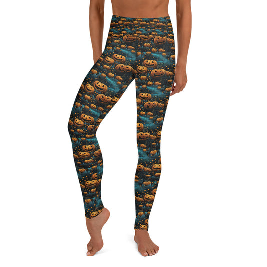 Yoga Leggings Halloween Pumpkin Patch