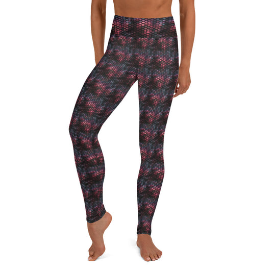 Yoga Leggings Snake Scale #33 Ruby Red