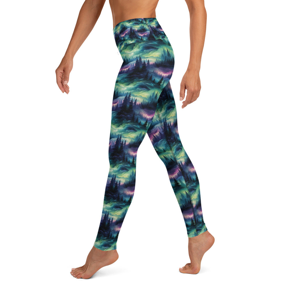Yoga Leggings Winter Fashion Northern Lights