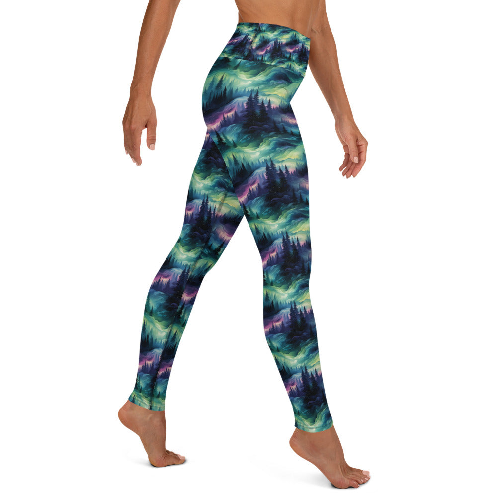 Yoga Leggings Winter Fashion Northern Lights