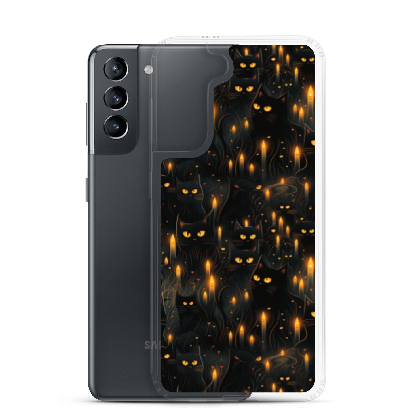 Clear Case for Samsung® Halloween Sinister Black Cats