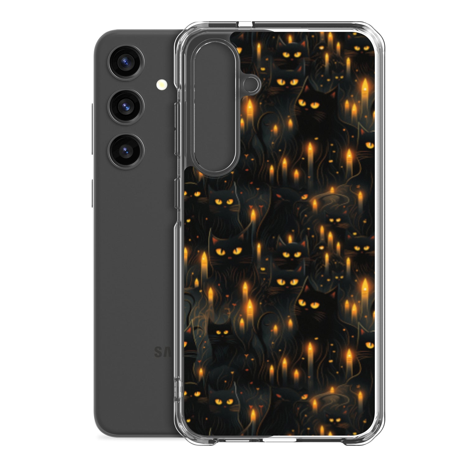 Clear Case for Samsung® Halloween Sinister Black Cats