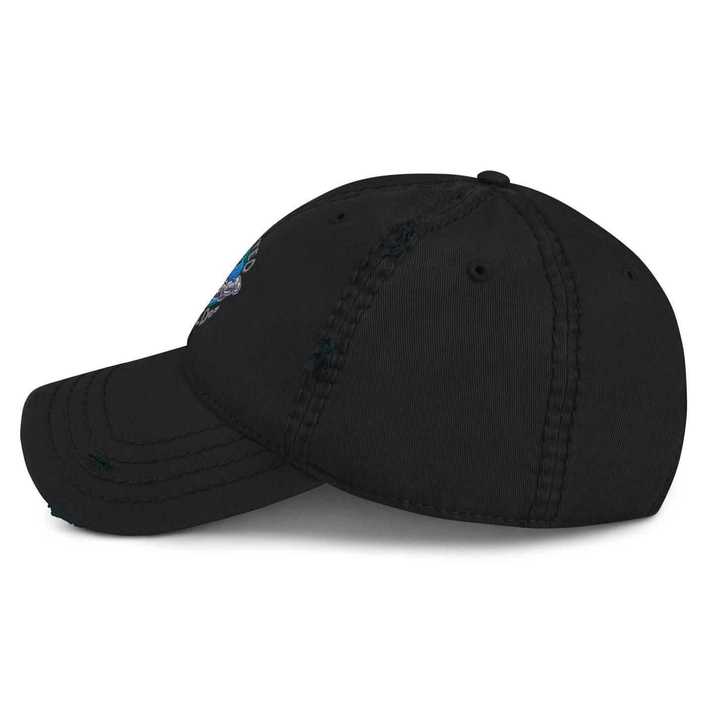 Distressed Dad Hat Polluted World Logo