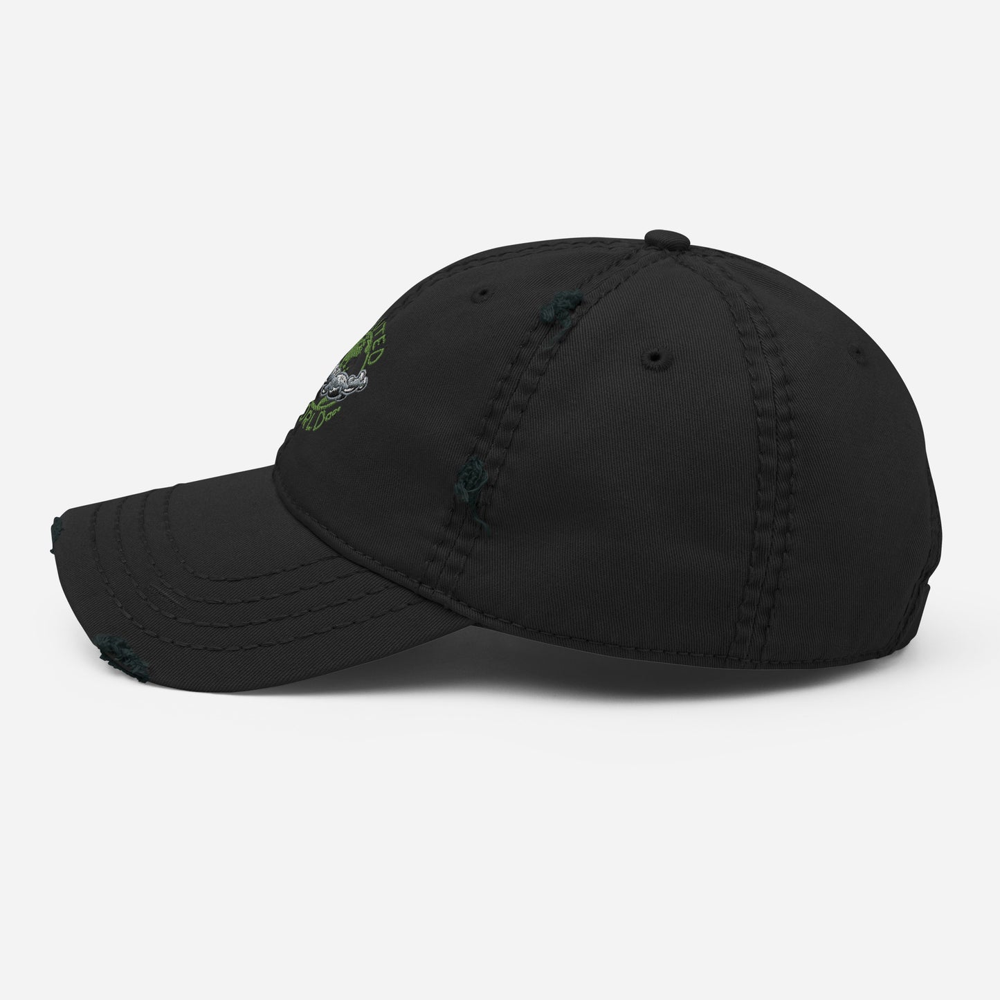 Distressed Dad Hat Polluted World Green Logo