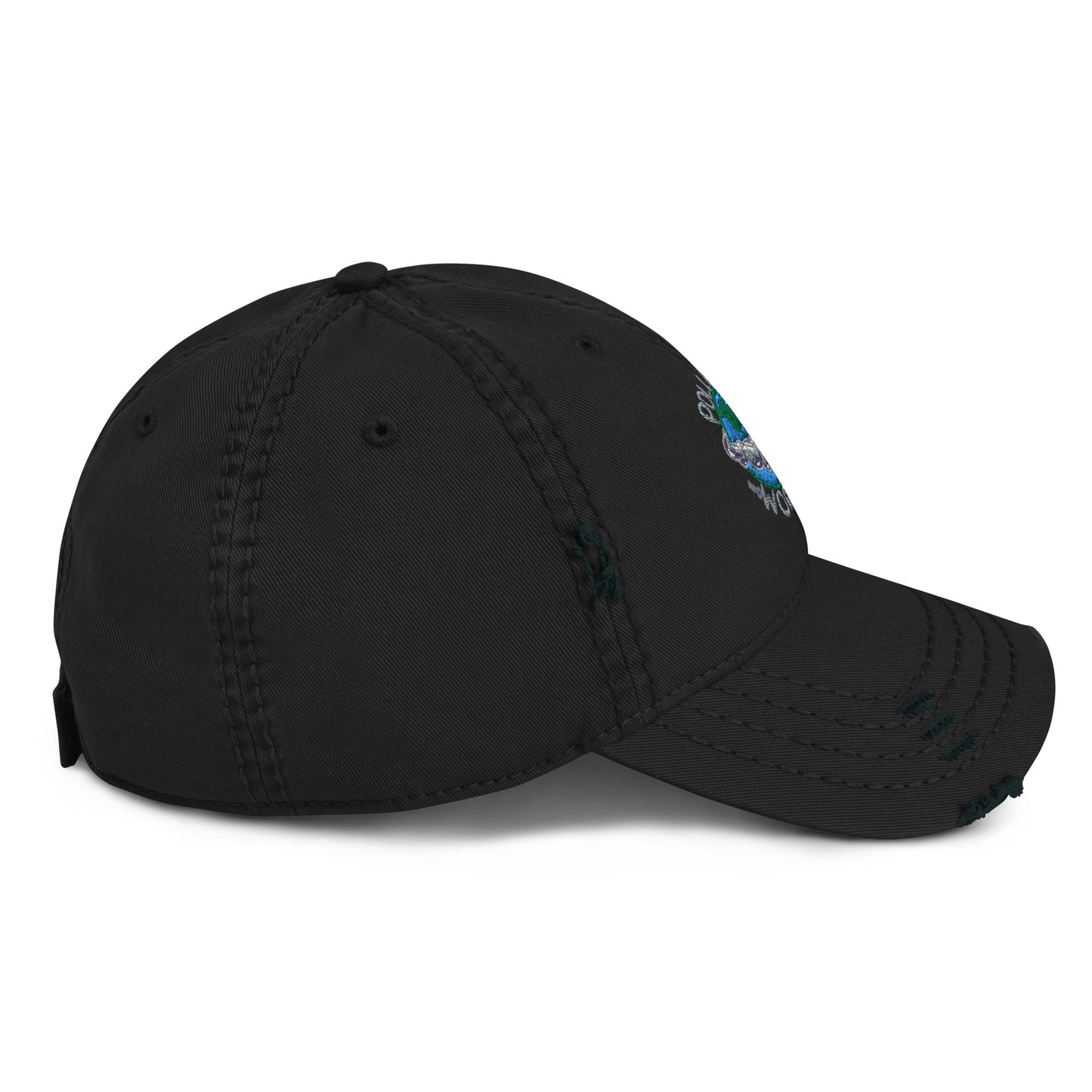 Distressed Dad Hat Polluted World Logo