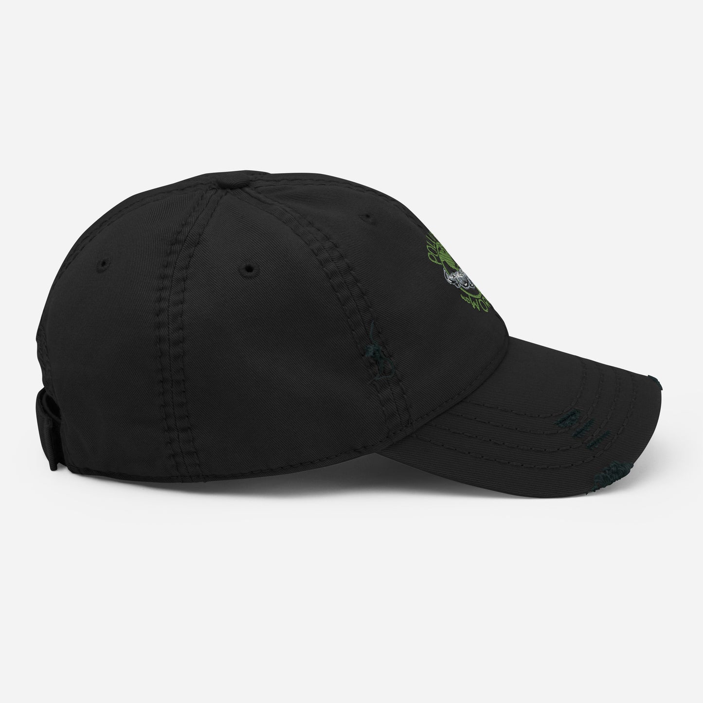 Distressed Dad Hat Polluted World Green Logo