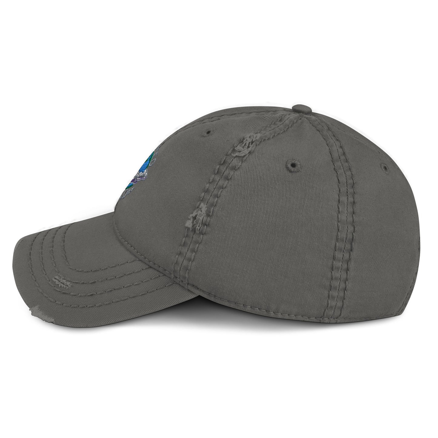 Distressed Dad Hat Polluted World Logo