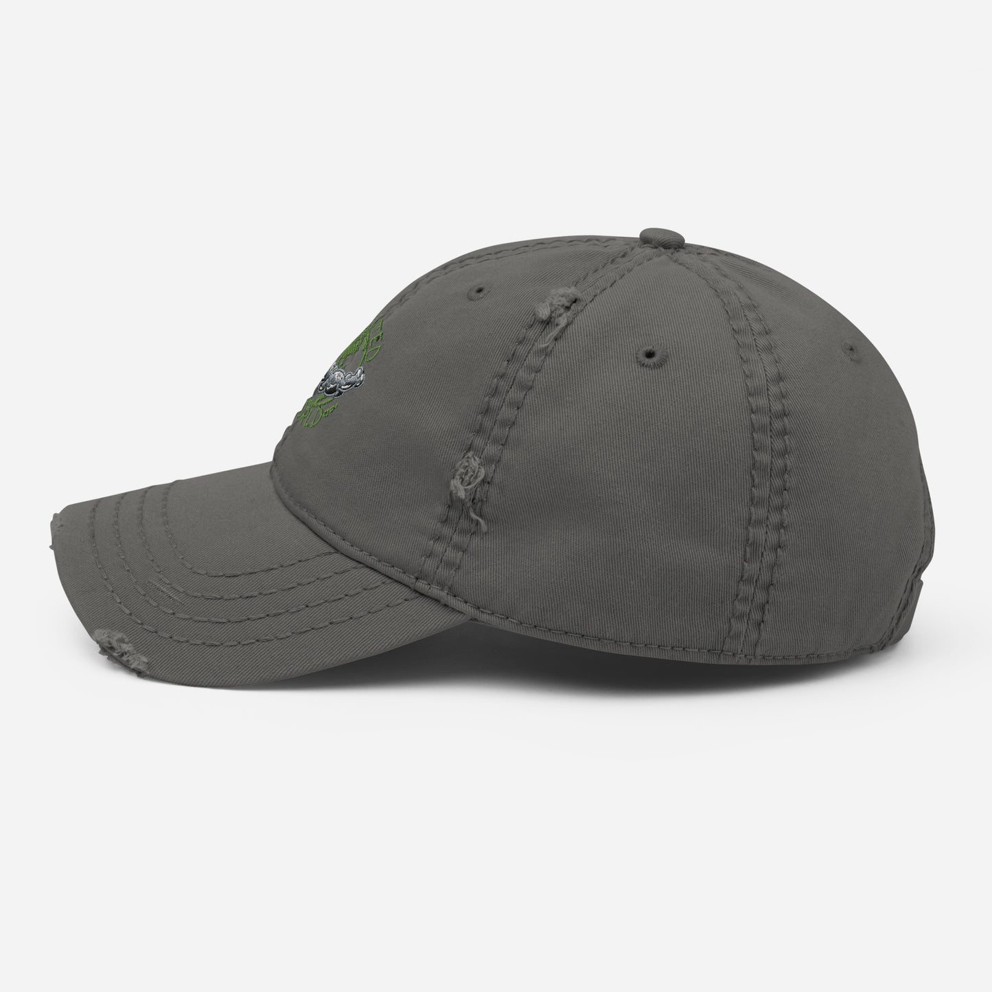 Distressed Dad Hat Polluted World Green Logo