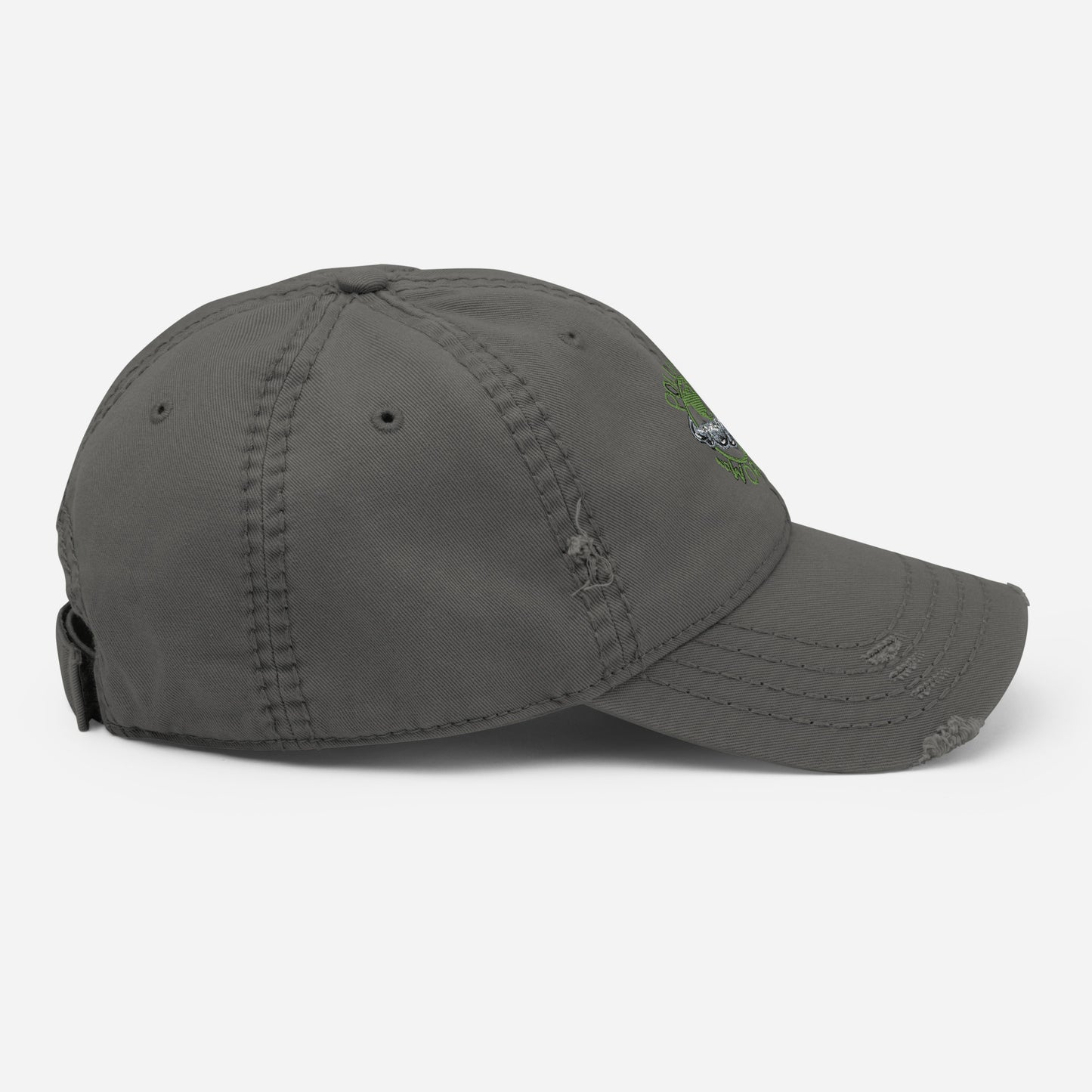 Distressed Dad Hat Polluted World Green Logo