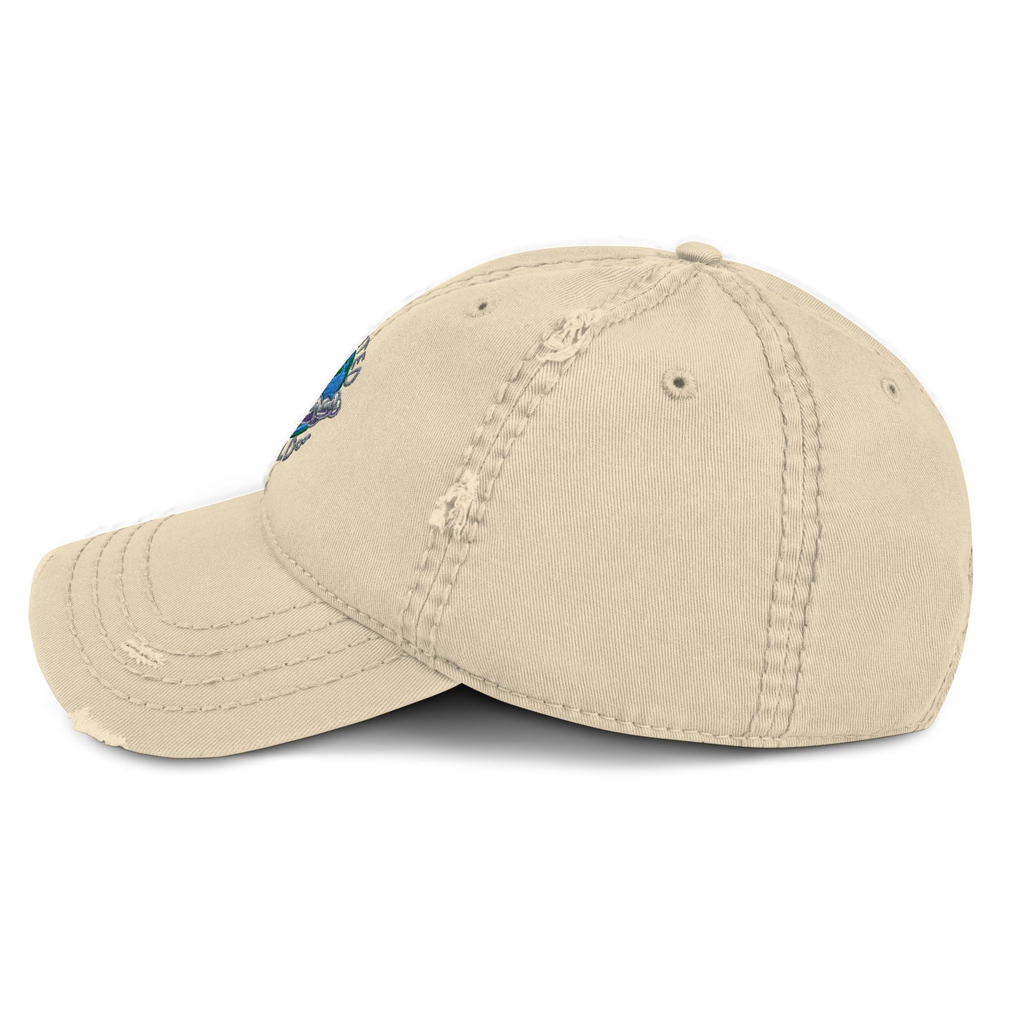 Distressed Dad Hat Polluted World Logo