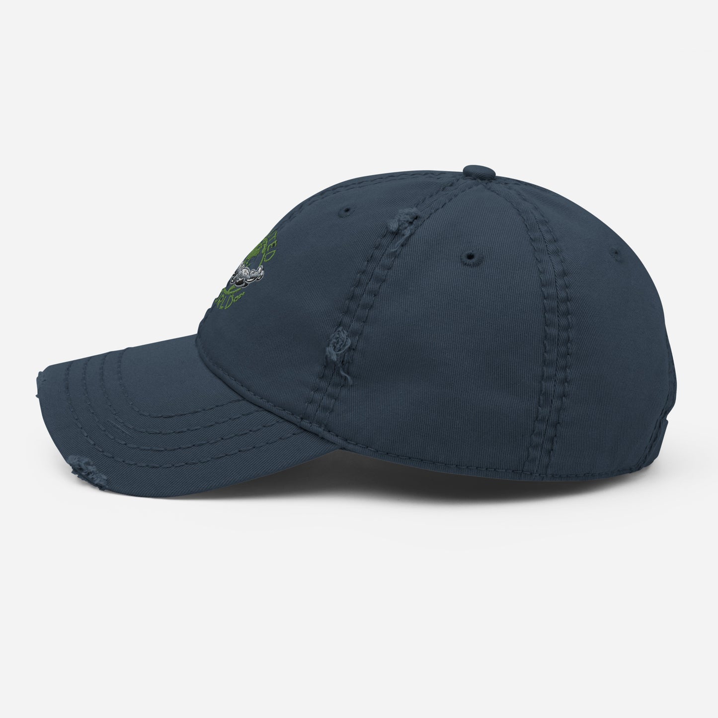 Distressed Dad Hat Polluted World Green Logo