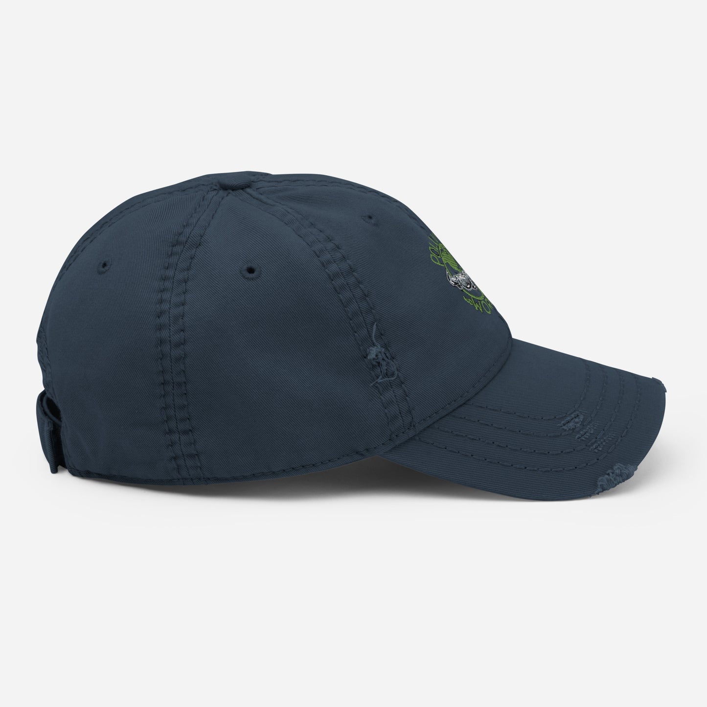 Distressed Dad Hat Polluted World Green Logo