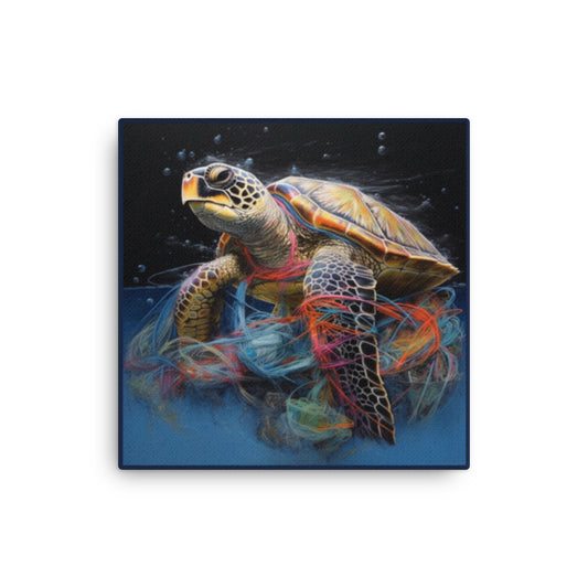 Canvas Distressed Sea Turtle Thin Canvas 12 x 12"